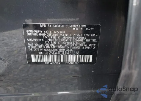 2020 Subaru Forester Premium z USA, uszkodzony, nr VIN JF2SKAJCXLH421278